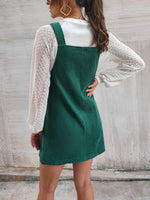 Zip Up Pocket Front Corduroy Overall Dress Without Top