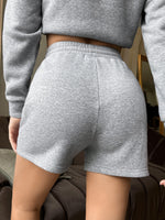 Letter Graphic Drawstring Waist Shorts