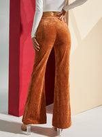 SBetro High Waist Corduroy Flare Leg Pants