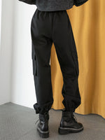Solid Slant Pocket Cargo Pants