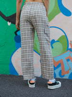 Plaid Elastic Waist Pants