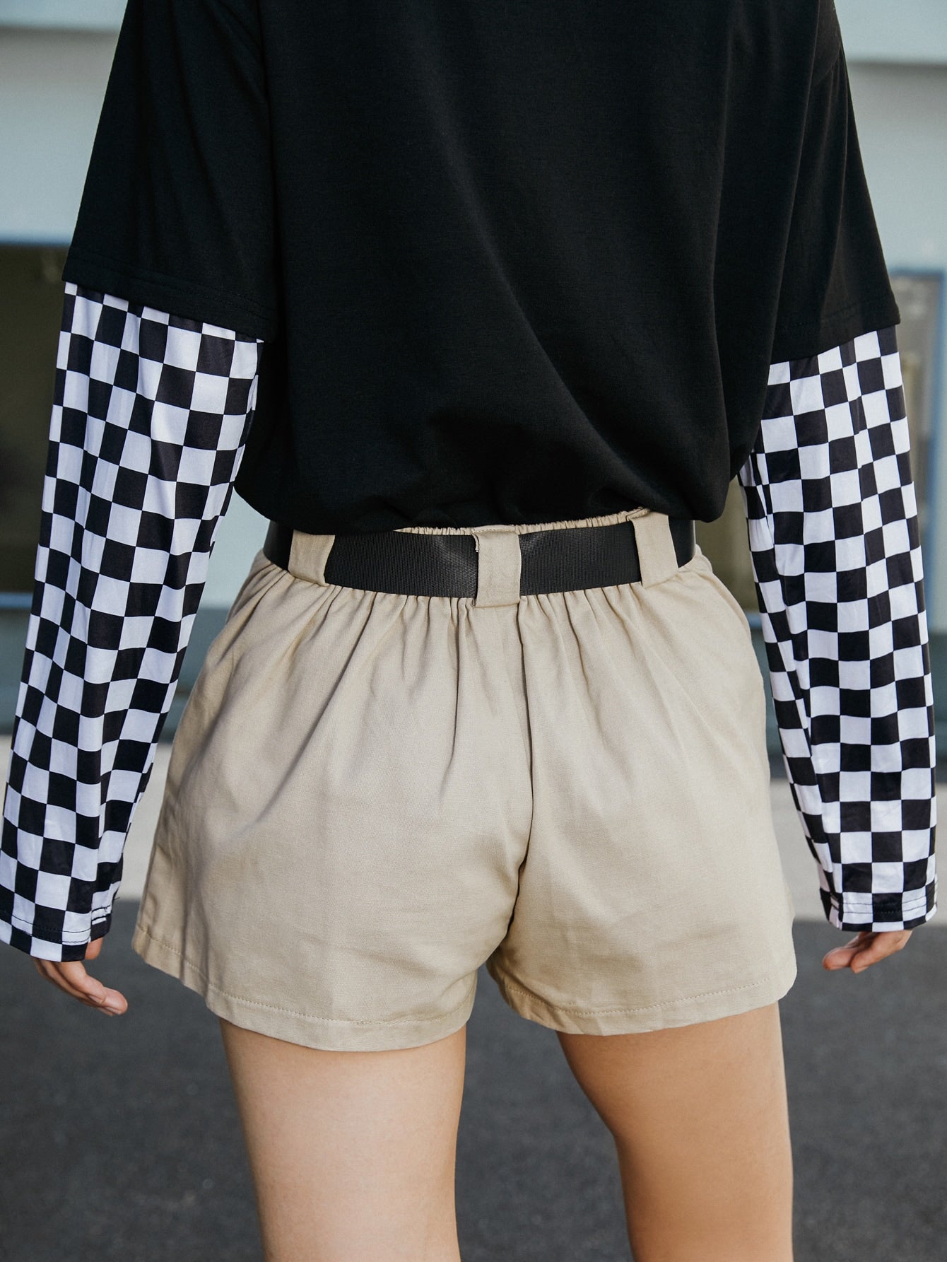 Cargo Shorts With Buckle Belt