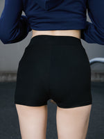 Solid High Waist Biker Shorts