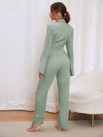 Lapel Collar Knot Side Jumpsuit