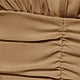 Elegant Plain Ruched Bust Long Sleeve V Neck High Waist Women Bodysuit