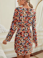Allover Floral Print Belted Dress