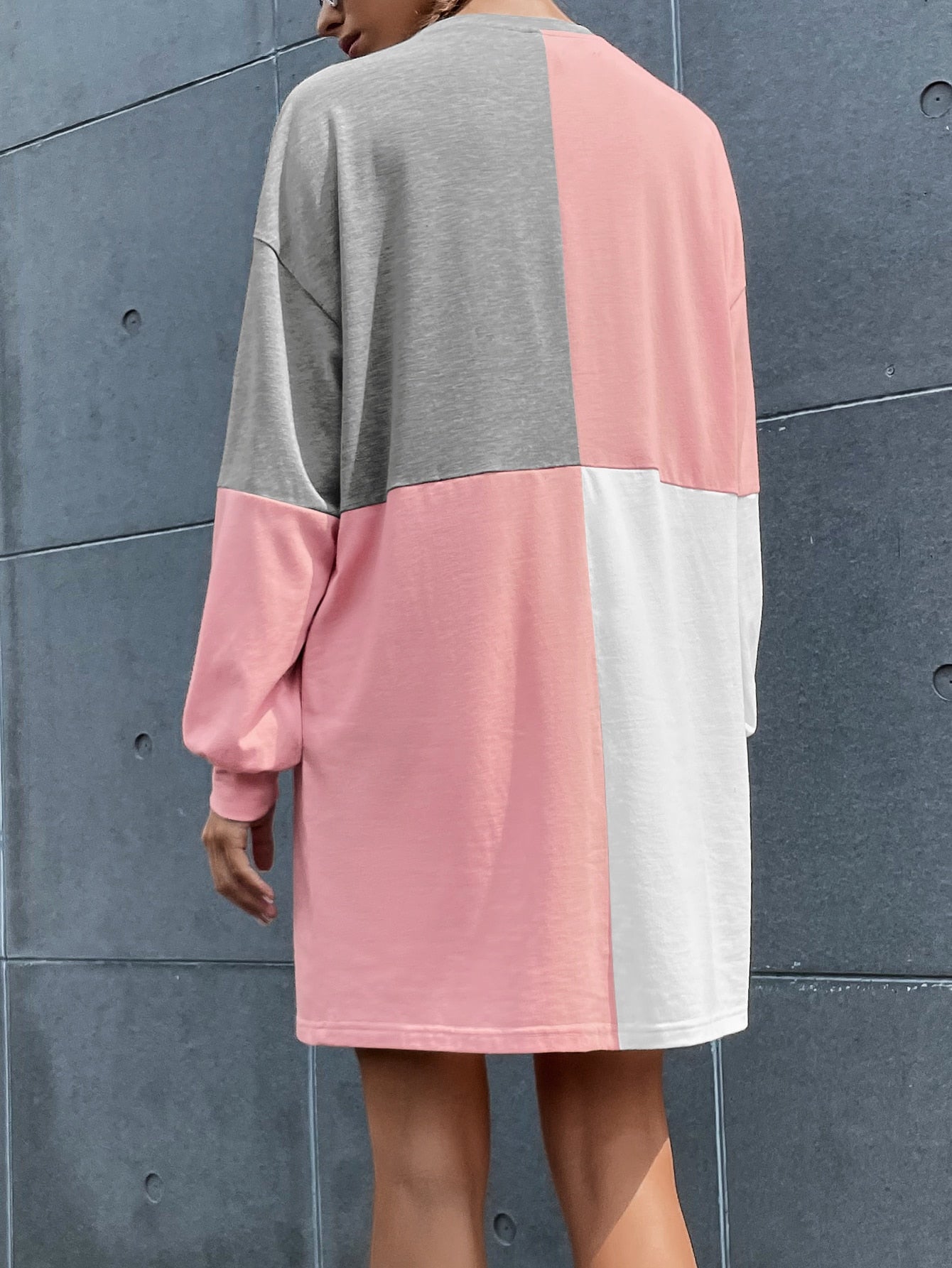 Cut And Sew Drop Shoulder Tee Dress