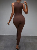Cut Out Crisscross Front Tie Neck Unitard Jumpsuit