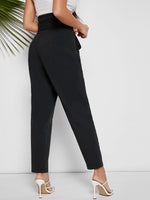 Solid Belted Pants