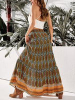 Fringe Detail Flounce Hem Skirt