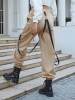 Buckled Tape Flap Pocket Cargo Pants