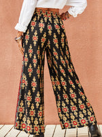 Rusttydustty Floral Print Wide Leg Pants
