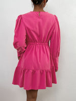 Bishop Sleeve Ruffle Hem Dress