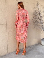 Allover Print Knot Front Shirt Dress