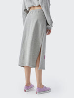 Patched Detail Split Hem Skirt
