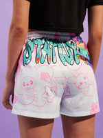 Cartoon & Letter Graphic Drawstring Waist Shorts