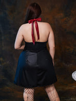 Plus Zipper Detail Tie Back PU Leather Dress