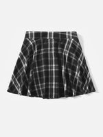 Plaid Mini A-line Skirt