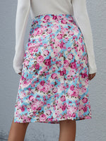 Allover Floral Split Side Skirt