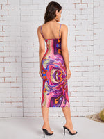 Graphic Print Bodycon Cami Dress