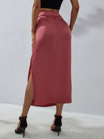 High Waist Split Thigh Skirt
