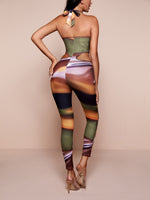 Ombre Cut Out Halter Unitard Jumpsuit