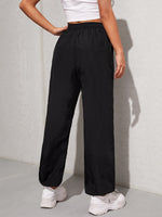 Letter Graphic Drawstring Waist Pants