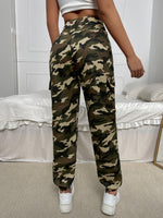 Camo Print High Waisted Cargo Pants