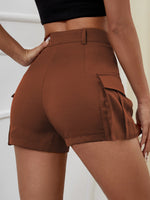 High Waist Flap Pocket Shorts
