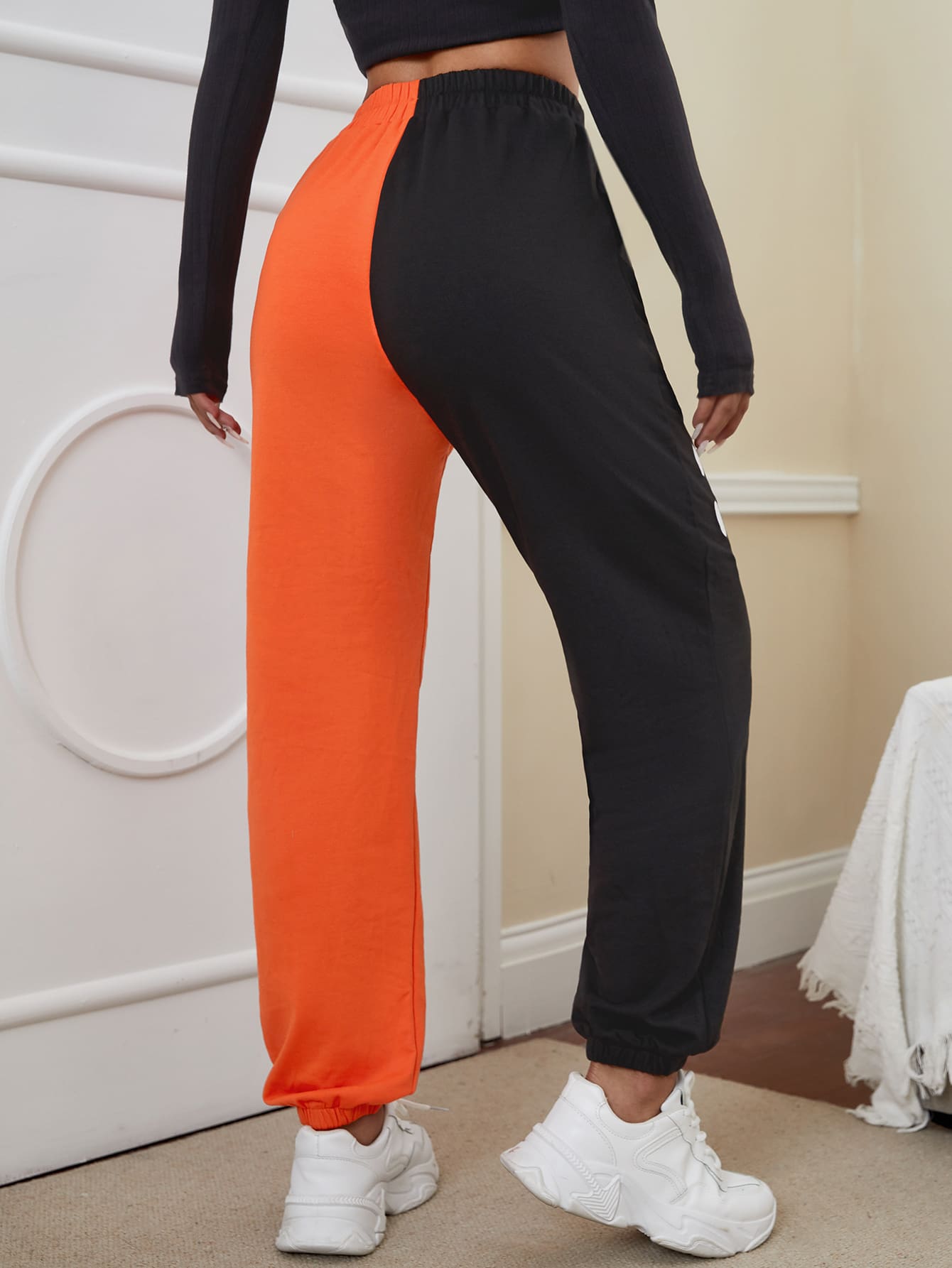 Two Tone Halloween Print Sweatpants