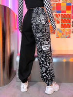 Star & Letter Graphic Pants