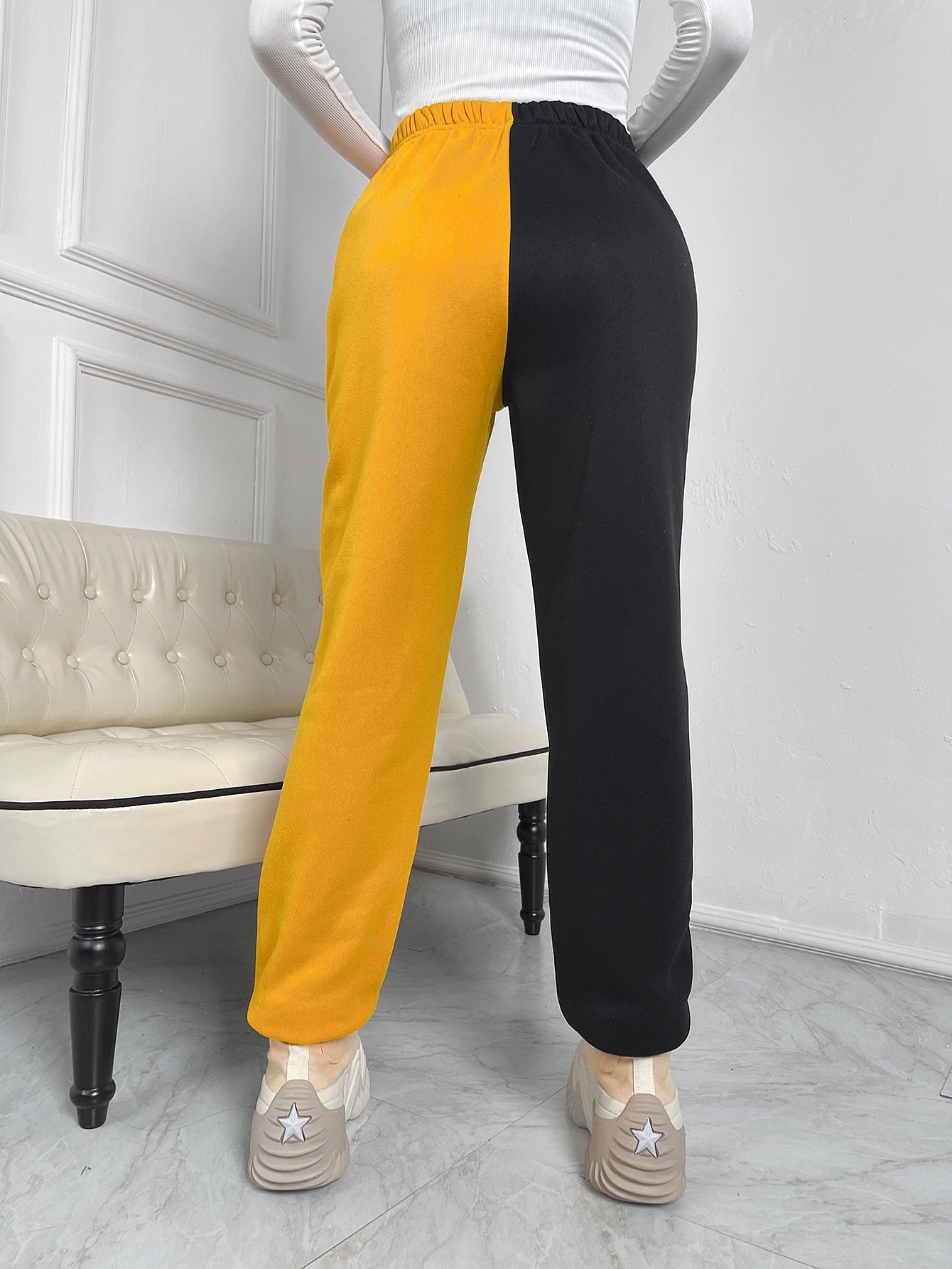 Two Tone Fire Print Sweatpants
