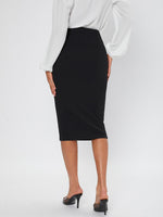 High Waist Solid Pencil Skirt
