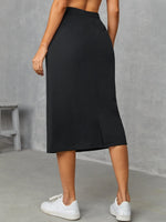 Drawstring Waist Slant Pocket Skirt