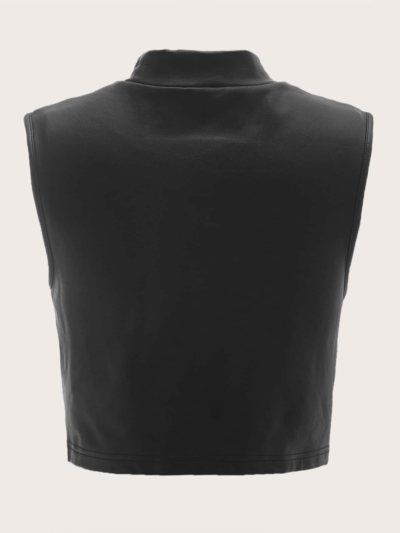 Plus Solid Mock Neck Twist Tank Top