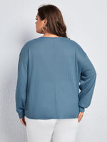 Plus Drop Shoulder Half Button Tee