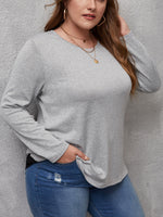 Plus Color Block Round Neck Tee