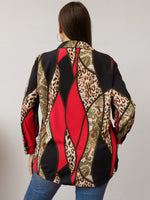 Plus Leopard & Paisley Print Blouse