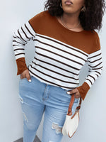 Plus Color Block Striped Tee