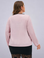 Plus Contrast Binding Blouse