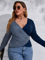 Plus Polka Dot Rhinestone Decor Tee