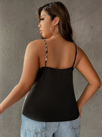 Plus Contrast Leopard Cami Top