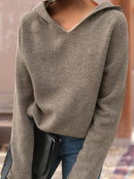Casual Long Sleeve Hoodie Plain Loose Regular Sweater