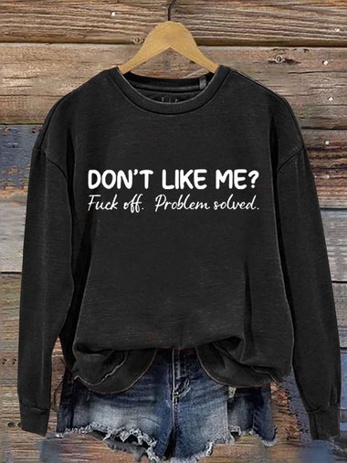 Loose Long Sleeve Crew Neck Letter Pattern Casual Regular Sweater