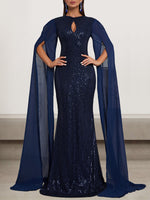 Sexy Long Sleeve Crew Neck Plain Tight Maxi Dress