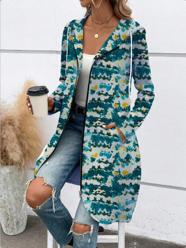 Loose Hoodie Long Sleeve Abstract Casual Regular Jacket