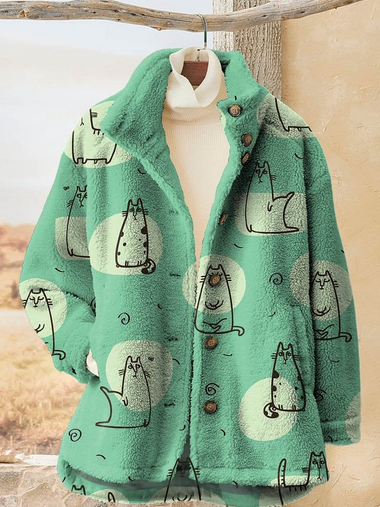 Loose Long Sleeve Animal Casual Regular Jacket