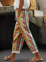 Casual Plaid Loose Long Pants