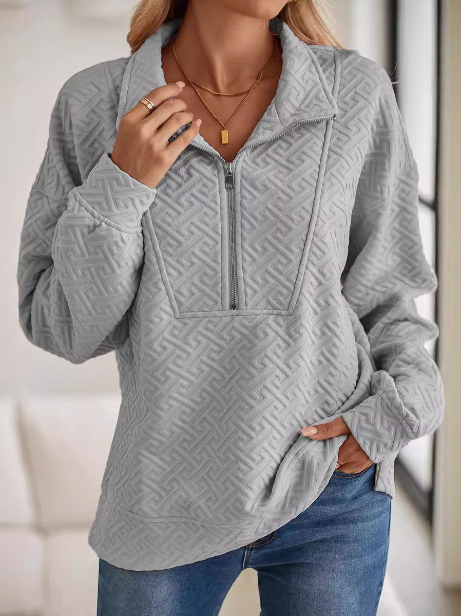 Casual Long Sleeve Shawl Collar Floral Loose Regular Blouse