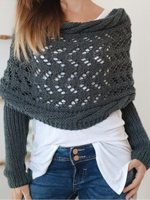 Long Sleeve Off The Shoulder Plain Boho Crop Sweater